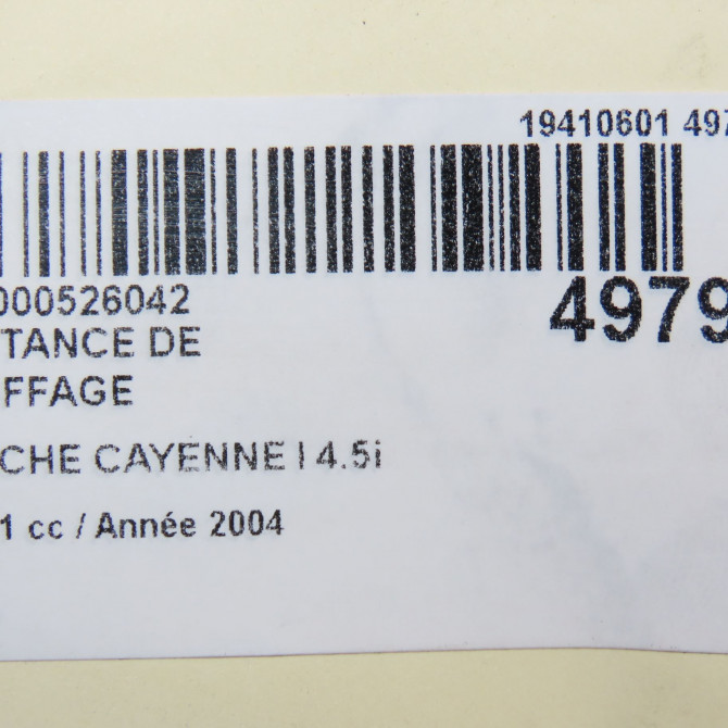 Resistance de chauffage occasion PORSCHE CAYENNE I Phase 1 11-2003->12-2006 4.5i 450ch 95557234102 5