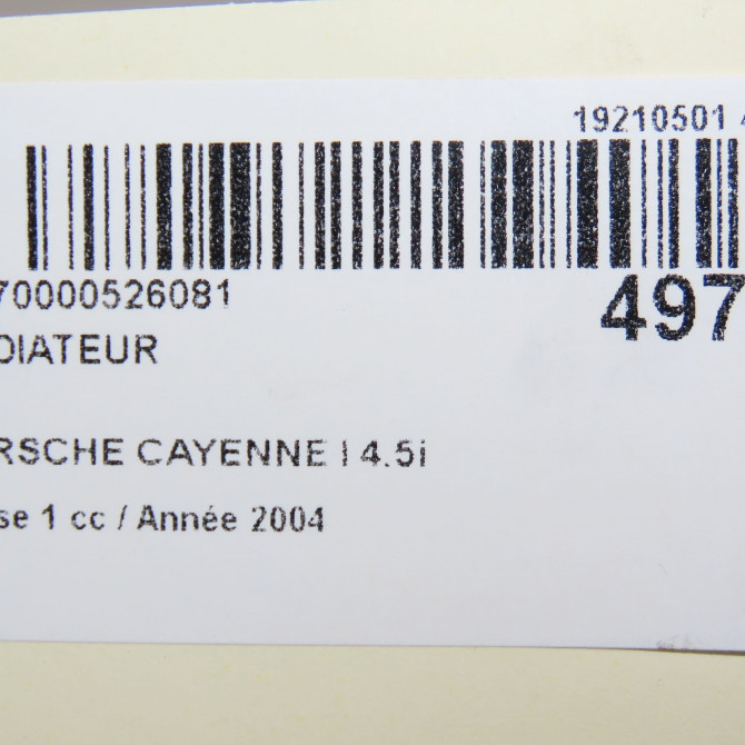 Radiateur occasion PORSCHE CAYENNE I Phase 1 11-2003->12-2006 4.5i 450ch 95510614201 5