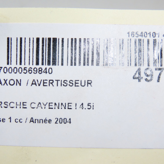 Klaxon  / avertisseur occasion PORSCHE CAYENNE I Phase 1 11-2003->12-2006 4.5i 450ch 99663711705 5
