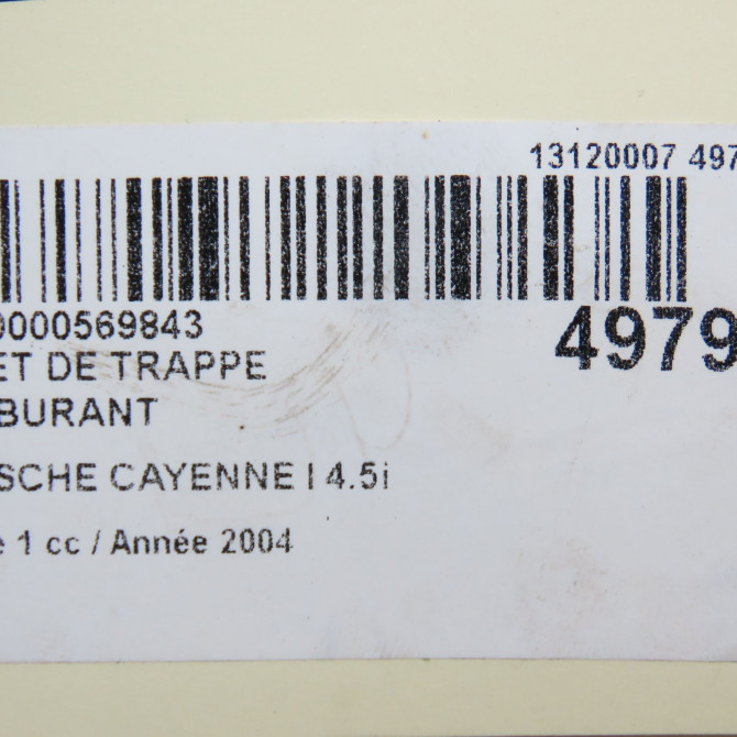 Volet de trappe carburant occasion PORSCHE CAYENNE I Phase 1 11-2003->12-2006 4.5i 450ch 95550413301GRV 4