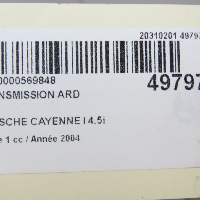 Transmission arrière droite occasion PORSCHE CAYENNE I Phase 1 11-2003->12-2006 4.5i 450ch 95533202401 7