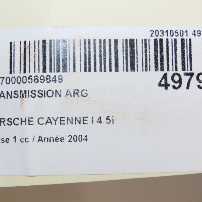 Transmission arrière gauche occasion PORSCHE CAYENNE I Phase 1 11-2003->12-2006 4.5i 450ch 95533202401 6