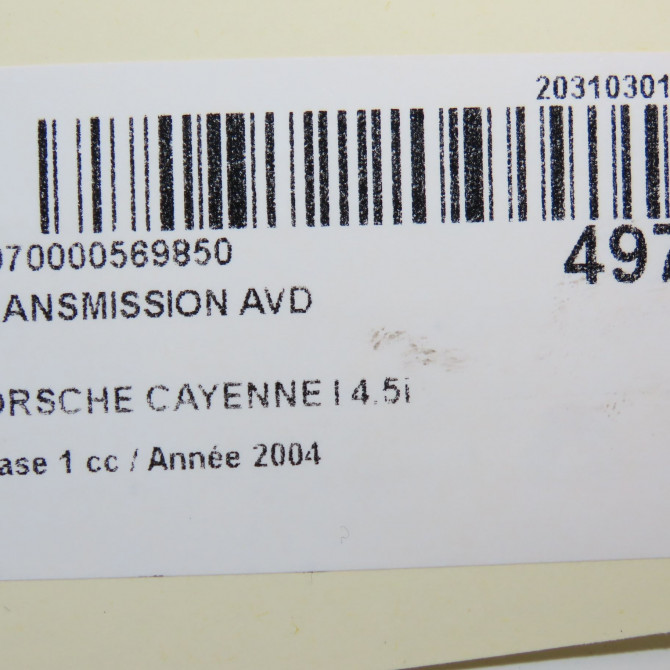 Transmission avant droite occasion PORSCHE CAYENNE I Phase 1 11-2003->12-2006 4.5i 450ch 95534903813 7