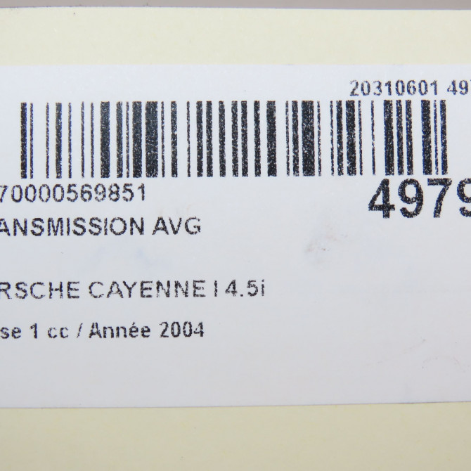 Transmission avant gauche occasion PORSCHE CAYENNE I Phase 1 11-2003->12-2006 4.5i 450ch 95534903813 7
