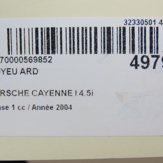 Moyeu ard occasion PORSCHE CAYENNE I Phase 1 11-2003->12-2006 4.5i 450ch 95534190100 5