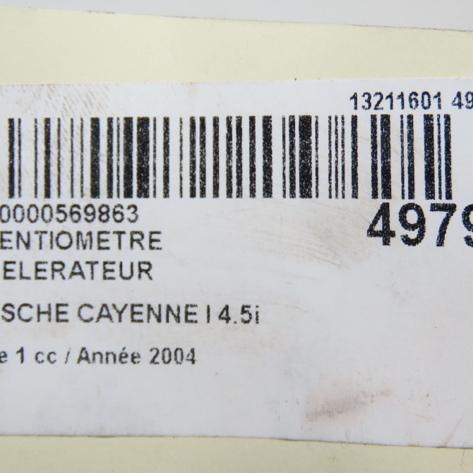 Potentiometre accelerateur occasion PORSCHE CAYENNE I Phase 1 11-2003->12-2006 4.5i 450ch 5