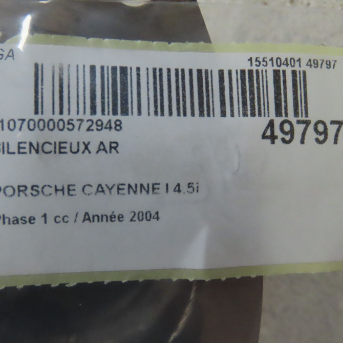 Silencieux arrière occasion PORSCHE CAYENNE I Phase 1 11-2003->12-2006 4.5i 450ch 95511112112 5