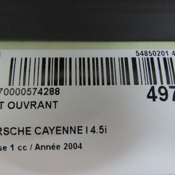 Toit ouvrant occasion PORSCHE CAYENNE I Phase 1 11-2003->12-2006 4.5i 450ch 6