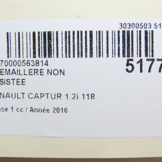 Cremaillere non assistee occasion RENAULT CAPTUR Phase 1 02-2013->... 1.2i 118 16V 490012863R 6