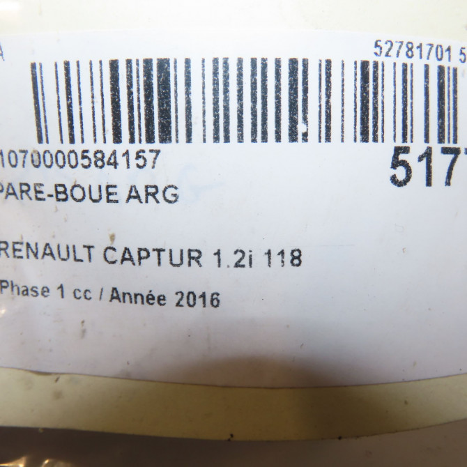 Pare-boue arrière gauche occasion RENAULT CAPTUR Phase 1 02-2013->... 1.2i 118 16V 767491301R 2
