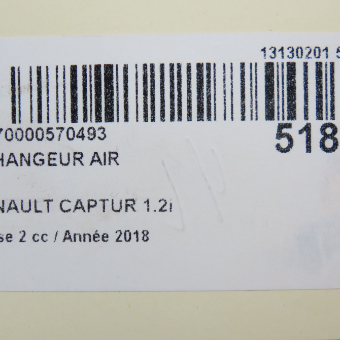 Echangeur air occasion RENAULT CAPTUR Phase 1 04-1995->04-1999 1.2i 120ch 5