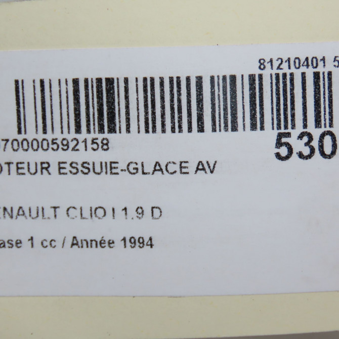 Moteur essuie-glace avant occasion RENAULT CLIO I Phase 1 06-1990->03-1994 1.9 D 7701034656 6