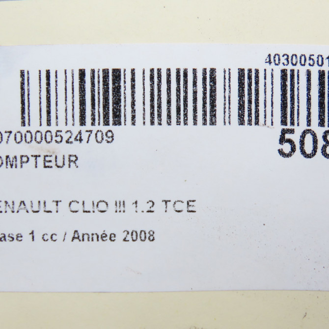 Compteur occasion RENAULT CLIO III Phase 1 09-2005->03-2009 1.2 TCE 16v 100ch 8201060308 6