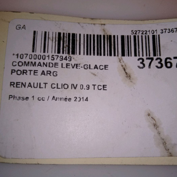 Commande leve-glace porte arrière gauche occasion RENAULT CLIO IV Phase 1 07-2012->... 0.9 TCE 90ch 254218614R 5
