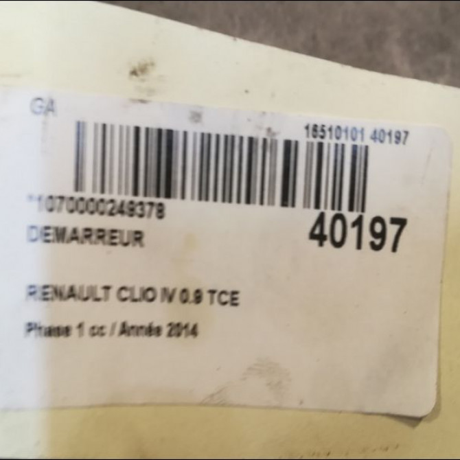 Démarreur occasion RENAULT CLIO IV Phase 1 07-2012->... 0.9 TCE 90ch 233007970R 4