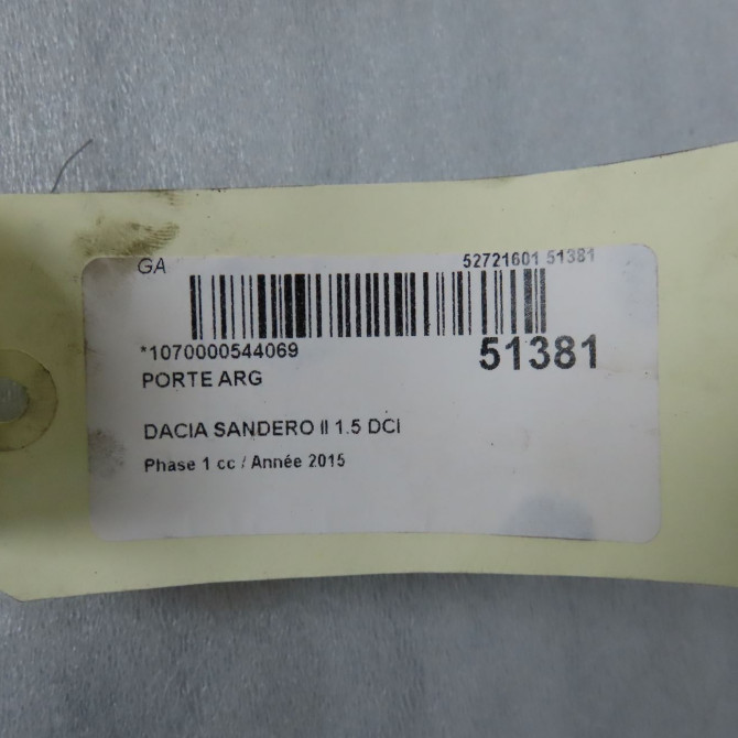 Porte arrière gauche occasion DACIA SANDERO II Phase 1 10-2012->... 1.5 DCI 90ch 821017625R 5