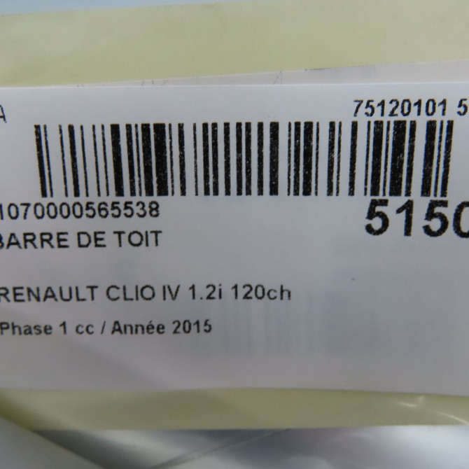 Barre de toit occasion RENAULT CLIO IV Phase 1 07-2012->... 1.2i 120ch 8201321621 2