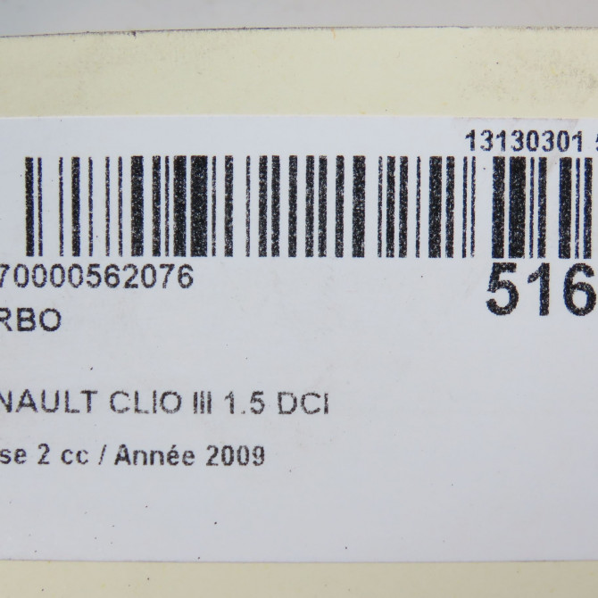 Turbo occasion RENAULT CLIO III Phase 2 03-2009->12-2014 1.5 DCI 70ch 144113163R 7