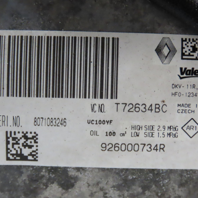 Compresseur air conditionne occasion RENAULT CLIO IV Phase 2 08-2016->... 0.9i TCE 6