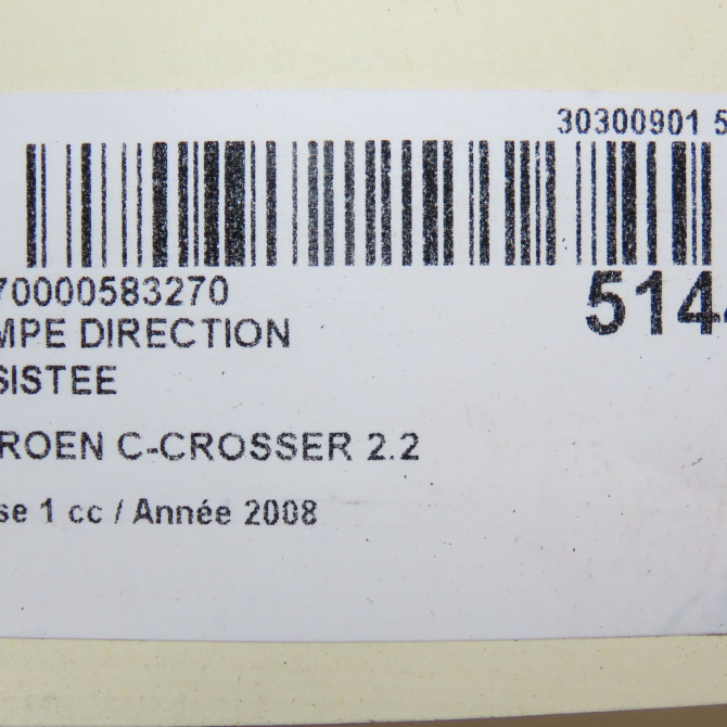 Pompe direction assistee occasion CITROEN C-CROSSER Phase 1 04-1995->04-1999 2.2 HDI 160ch 4007QR 8