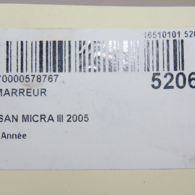 Démarreur occasion NISSAN MICRA III 7