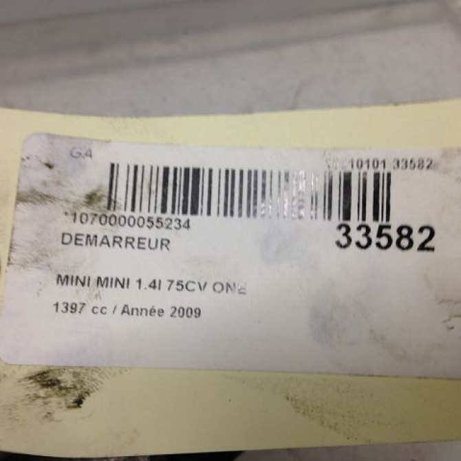 Démarreur occasion MINI MINI II Phase 1 09-2006->12-2010 1.4i 75ch 12417616698 4