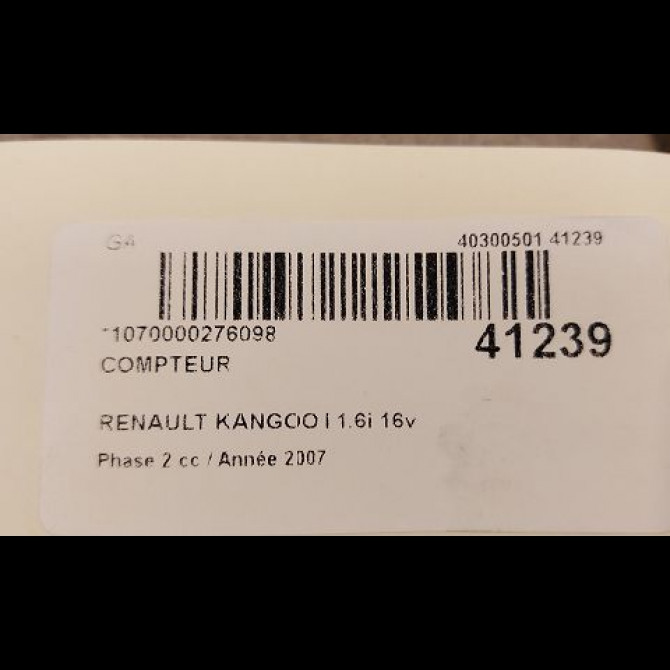 Compteur occasion RENAULT KANGOO I Phase 2 03-2003->06-2010 1.6i 16v 95ch 8200336481 3