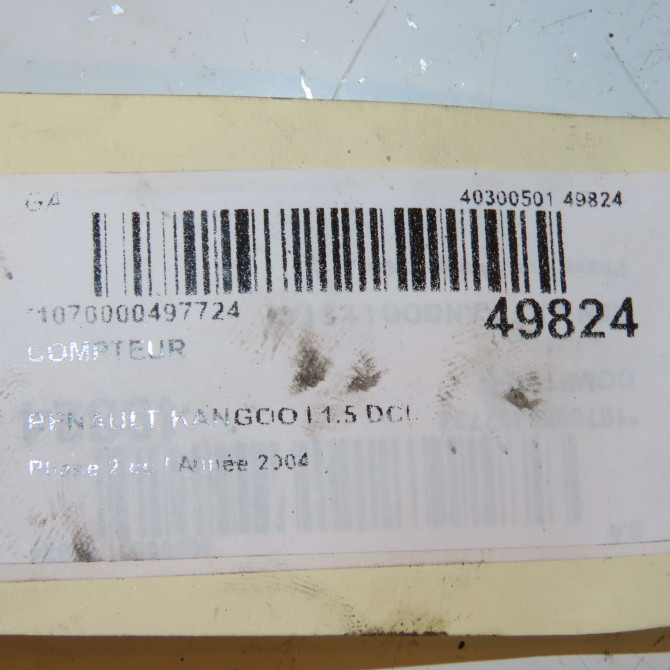 Compteur occasion RENAULT KANGOO I Phase 2 03-2003->06-2010 1.5 DCI 80ch 8200176652 4