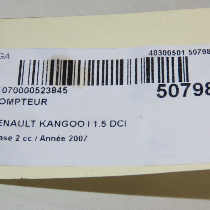 Compteur occasion RENAULT KANGOO I Phase 2 03-2003->06-2010 1.5 DCI 70ch 8200481671 5