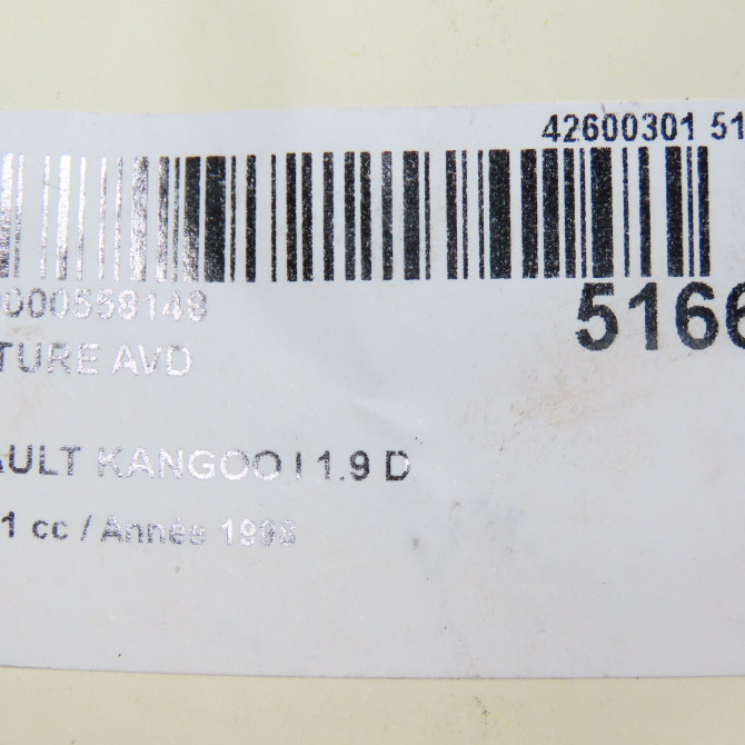 Ceinture avant droite occasion RENAULT KANGOO I Phase 1 09-1997->06-2003 1.9 D 55ch 7701206066 6