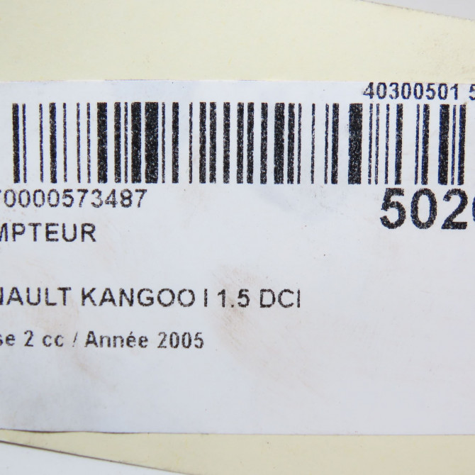 Compteur occasion RENAULT KANGOO I Phase 2 03-2003->06-2010 1.5 DCI 80ch 7