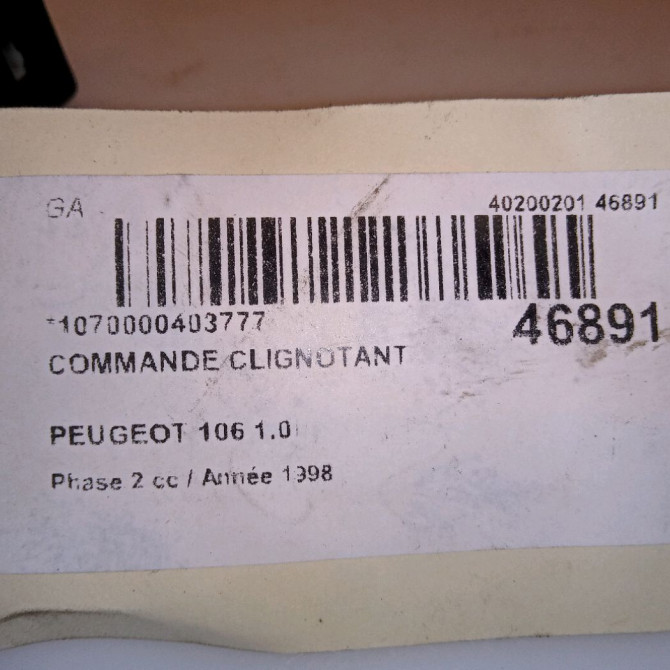 Commande clignotant occasion PEUGEOT 106 Phase 2 04-1996->09-2003 1.0i 625366 5