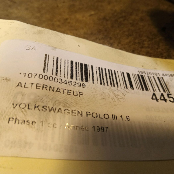 Alternateur occasion VOLKSWAGEN POLO III Phase 1 10-1994->11-1999 1.6 28903018F 5