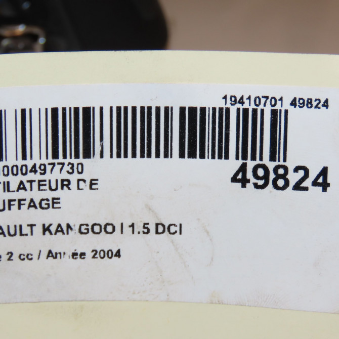 Ventilateur de chauffage occasion RENAULT KANGOO I Phase 2 03-2003->06-2010 1.5 DCI 80ch 7701059205 4