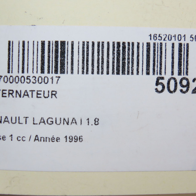 Alternateur occasion RENAULT LAGUNA I Phase 1 01-1994->04-1998 1.8 7700436626 8