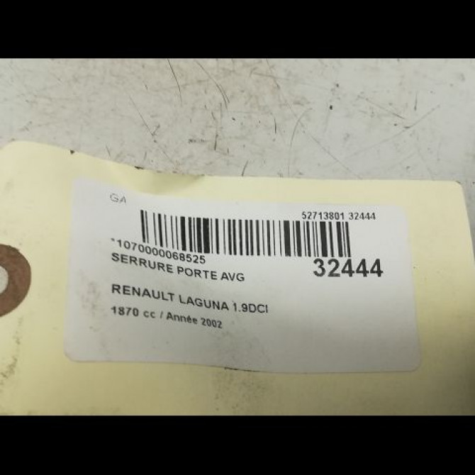 Serrure porte avg occasion RENAULT LAGUNA II Phase 1 11-2000->03-2005 1.9 DCI 120ch 8200000661 5