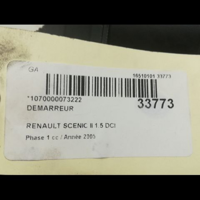 Démarreur occasion RENAULT SCENIC II Phase 1 03-2004->09-2006 1.5 DCI 100ch 8200628426 5