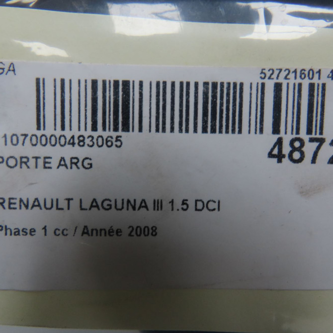 Porte arrière gauche occasion RENAULT LAGUNA III Phase 1 10-2007->10-2010 1.5 DCI 821010023R 6
