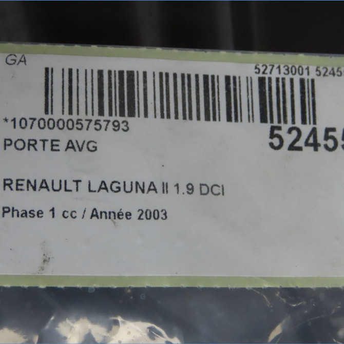 Porte avant gauche occasion RENAULT LAGUNA II Phase 1 11-2000->03-2005 1.9 DCI 120ch 7751472437 4
