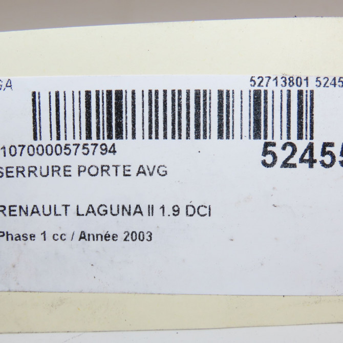 Serrure porte avg occasion RENAULT LAGUNA II Phase 1 11-2000->03-2005 1.9 DCI 120ch 8200000661 5