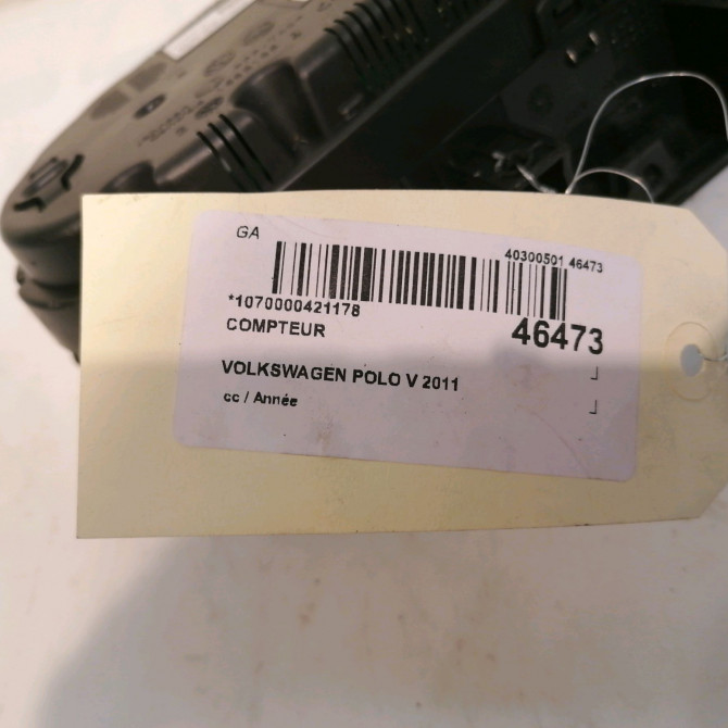 Compteur occasion VOLKSWAGEN POLO V POLO V Phase 1 2009-09-01->2014-05-31 1.6 TDI 90ch 6R0920861H 4