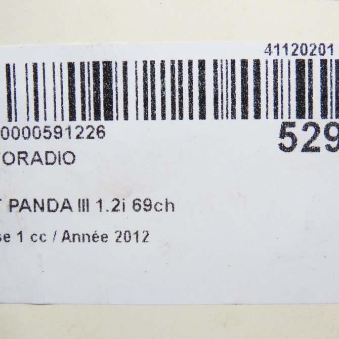 Autoradio occasion FIAT PANDA III Phase 1 01-2012->... 1.2i 69ch 6