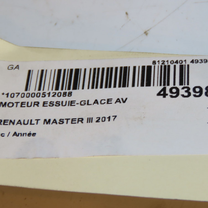 Moteur essuie-glace avant occasion RENAULT MASTER III Phase 2 06-2014->... 2.3 DCI 145ch 288100236R 4