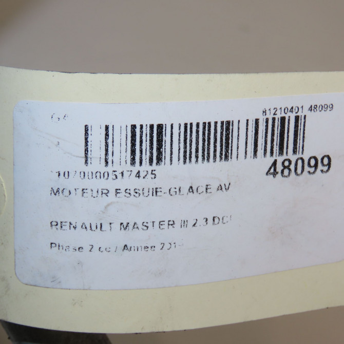 Moteur essuie-glace avant occasion RENAULT MASTER III Phase 2 06-2014->... 2.3 DCI 130ch 288100236R 5