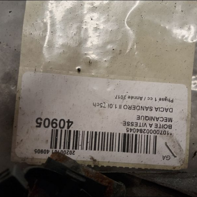 Boîte à vitesse mecanique occasion DACIA SANDERO II Phase 1 10-2012->... 1.0i 75ch 320101572R 5