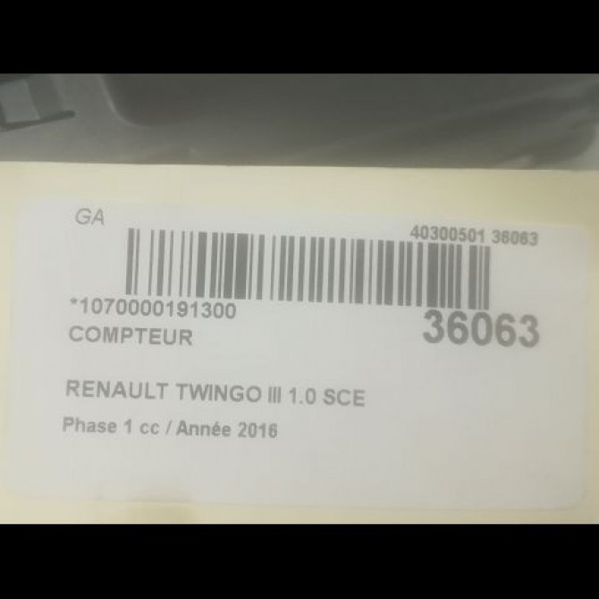 Compteur occasion RENAULT TWINGO III Phase 1 06-2014->... 1.0 SCE 12v 70ch 248217641R 3