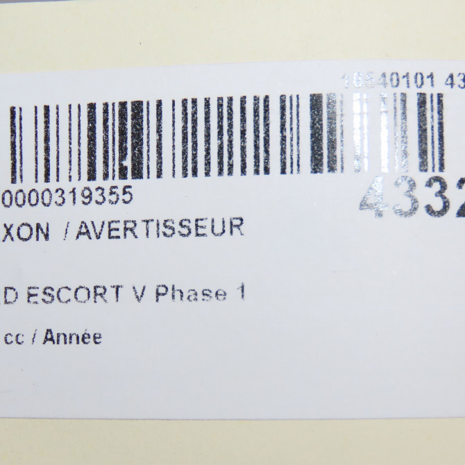 Klaxon  / avertisseur occasion FORD ESCORT V Phase 1 01-1995->08-2000 5