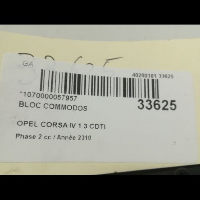 Bloc commodos occasion OPEL CORSA IV Phase 2 01-2011->03-2015 1.3 CDTI 75ch 6