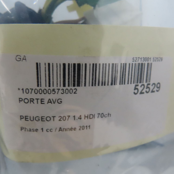 Porte avant gauche occasion PEUGEOT 207 Phase 1 04-2006->06-2013 1.4 HDI 70ch 9002AN 5