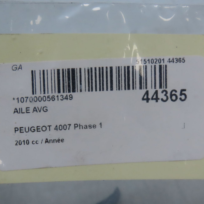 Aile avant gauche occasion PEUGEOT 4007 Phase 1 07-2007->03-2013 6